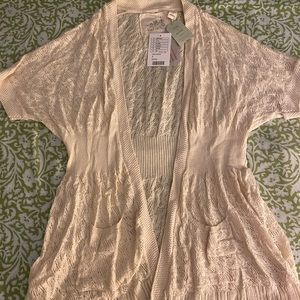 NWT Anthropologie White Cardigan Size Small